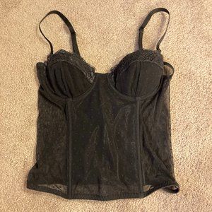 black sheer bustier